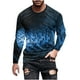 thumbnail image 2 of Blusas y camisas de manga larga con cuello redondo para hombre, blusa informal de manga larga con cuello redondo y estampado de rayas, blusa de poliéster para hombre, 2 of 5