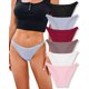 thumbnail image 1 of Ropa interior FINETOO String de algodón de corte alto para mujer, paquete de 6 unidades S-XL, 1 of 6