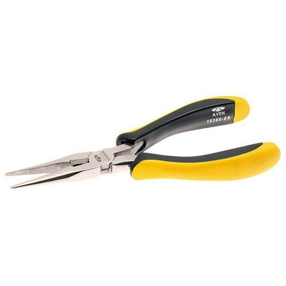 Aven 10360-ER Stainless Steel Long Nose Pliers With Grips - 6 Inch
