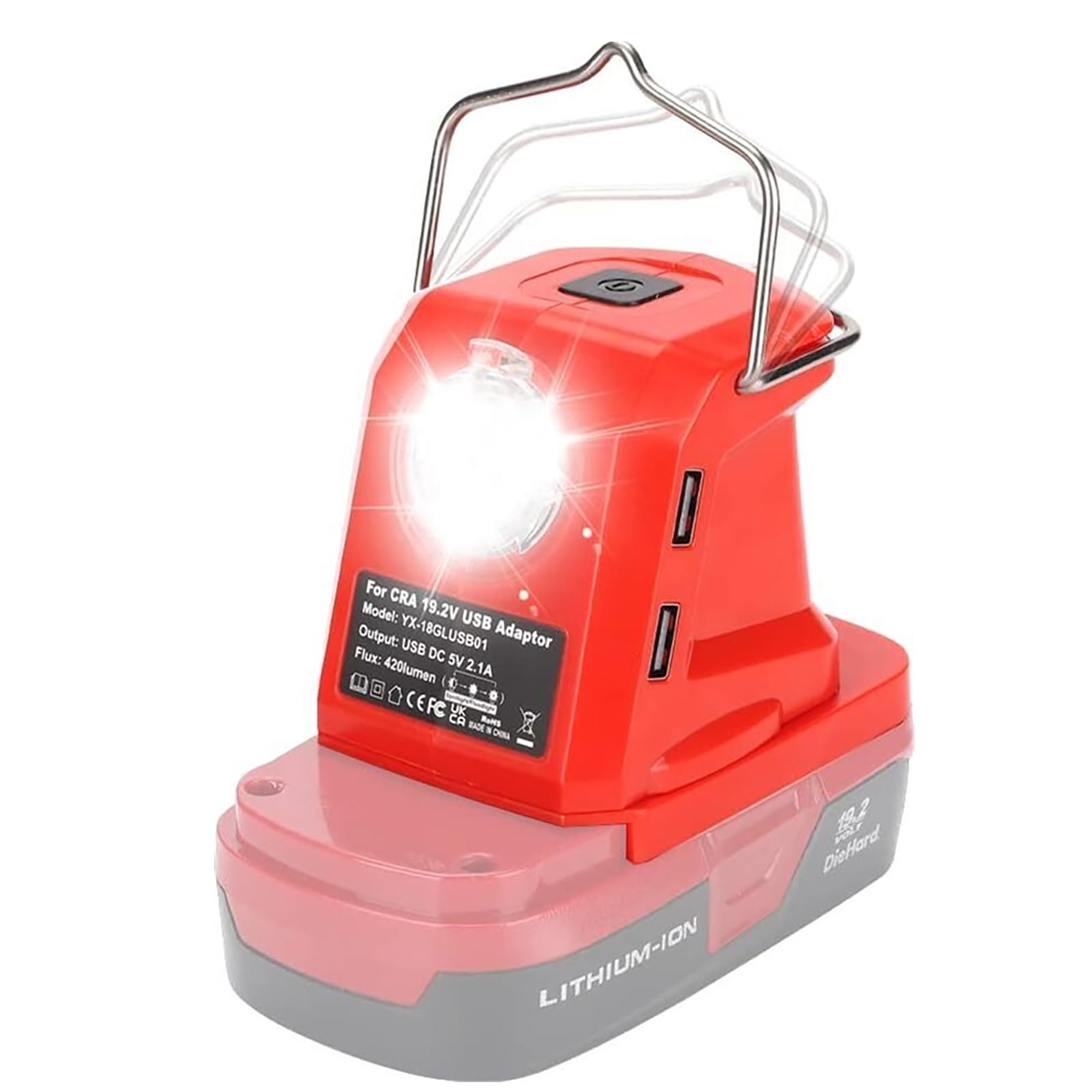 Multi-functional Charger Adapter with LED Dual USB Output Power Bank for Craftsman 19.2V Ni-cd Battery
