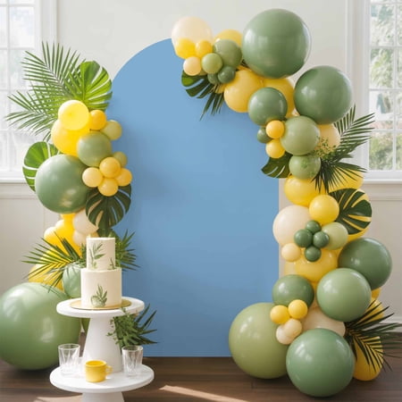 Dusty Blue Arch Backdrop Cover, 6FT, Solid Color Spandex Arch Covers Double-Sided Backdrop for Wedding Birthday Party Photo Background Decoration