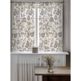 thumbnail image 4 of Grey Paisley Curtains 54 Inch Length, Sheer Curtains for Bedroom Living Room Window Boho Flower Botanical Leaf Branch Rod Pocket Voile Drapes Kitchen Curtains Small Half Window 52"x54" 2 Panels, 4 of 7