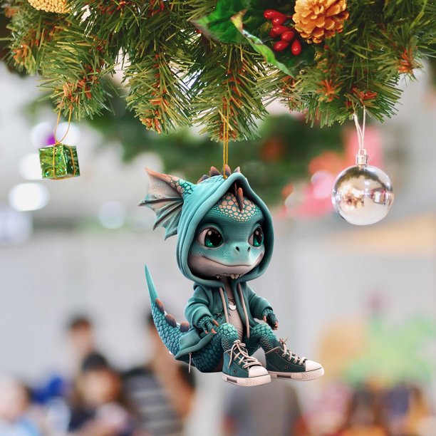2025 Nuevo Colgante Navideño Con Dinosaurio Colgante Acrílico Elegante Y Único Decoraciones Navideñas Con Dinosaurios Recuerdos