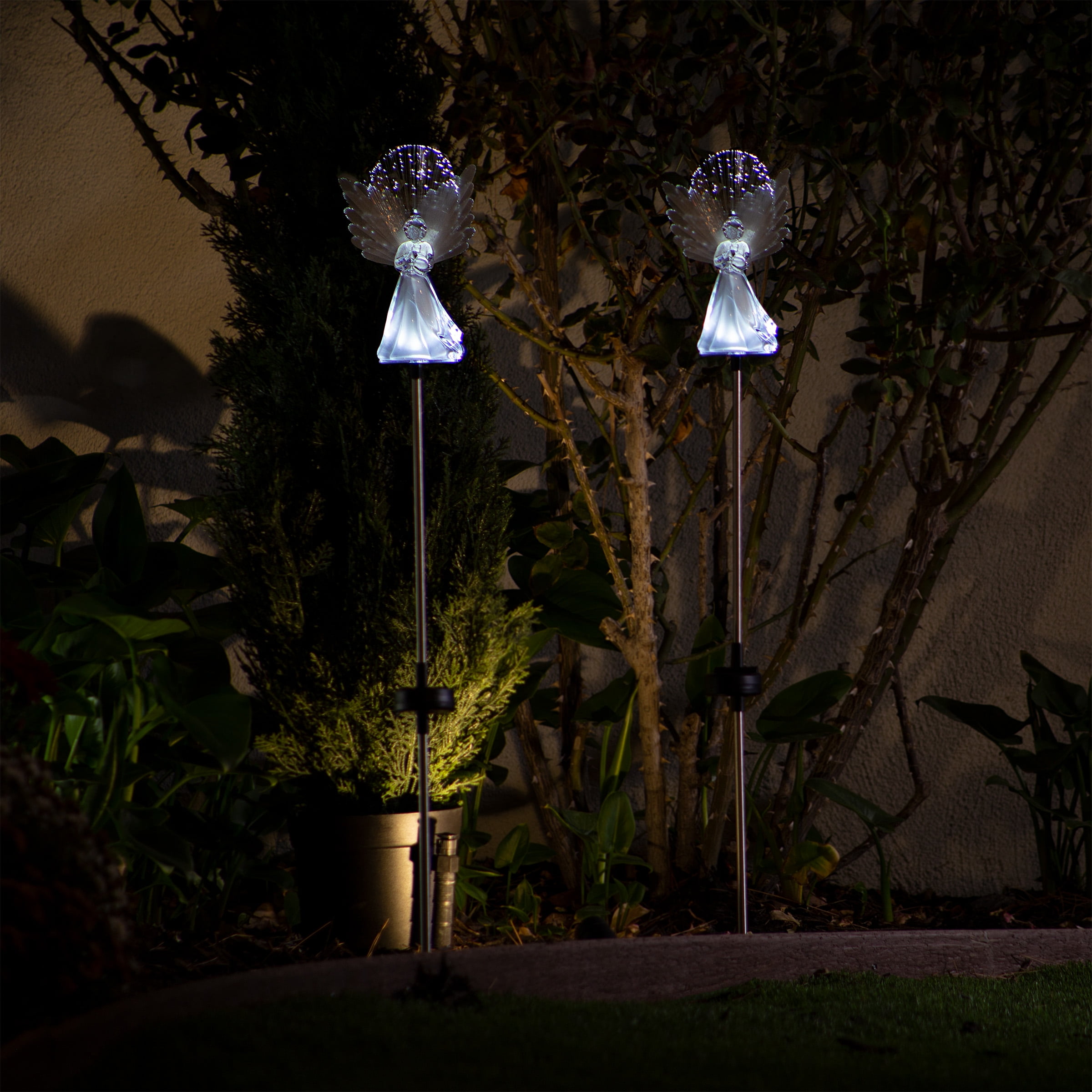 Christmas Gift Solar 3D Snowflake Garden Stake LED Light Color Change  at Night 