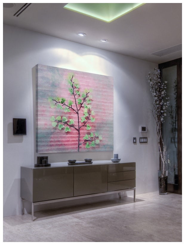Marmont Hill - "Pink and Green" by Irena Orlov Painting Print on Wrapped Canvas