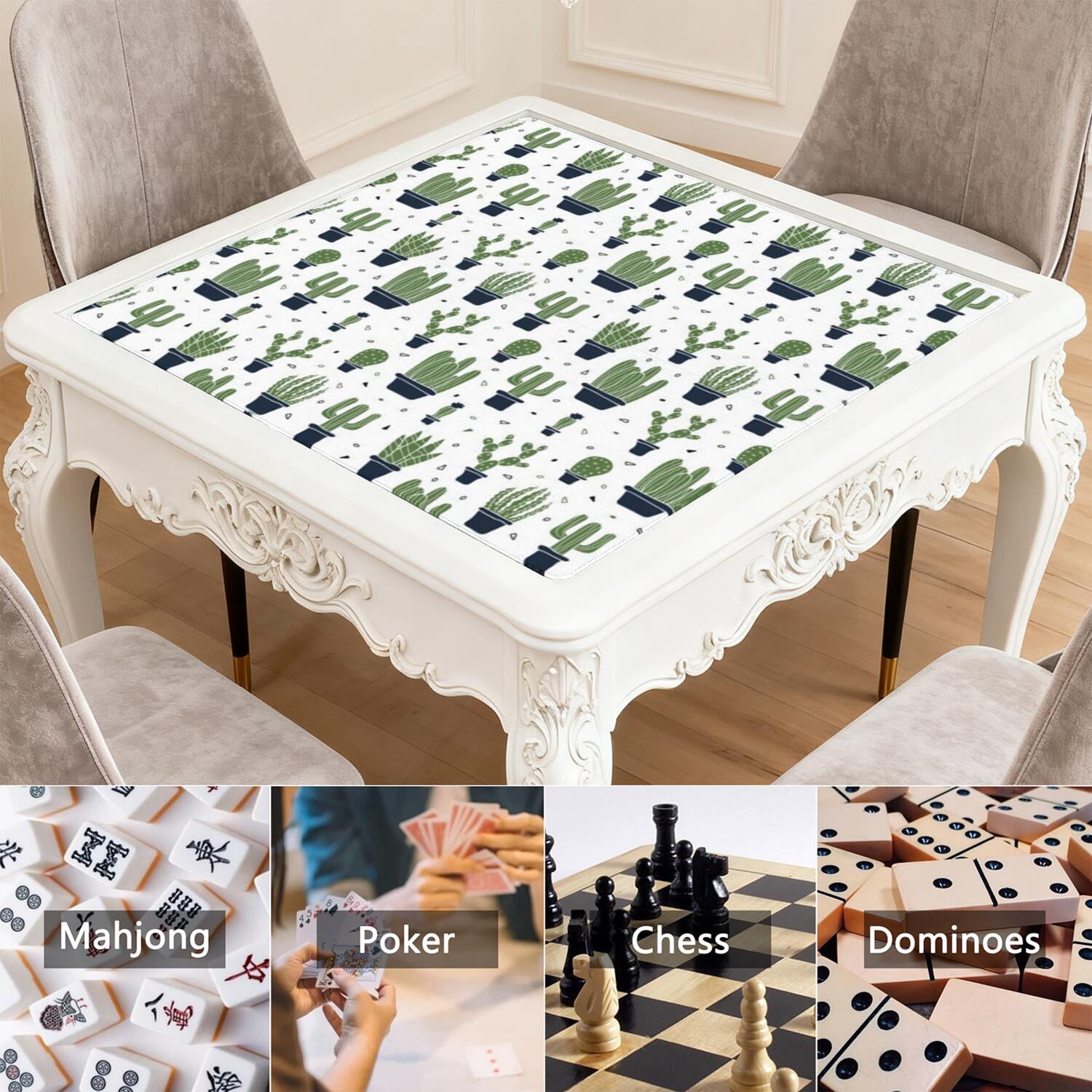 31.5 Inch Plants Inspired Playing Mat Made of Rubber Material Featuring Anti-Slip Non-Skid Backing and Noise Reduction Qualities for Board Games Card Games