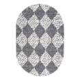 thumbnail image 3 of Unique Loom Serenity Shag Collection Area Rug - Soufriere (5' 3" x 8' Oval Gray/Ivory), 3 of 12