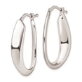 thumbnail image 2 of 925 Sterling Silver Polished Rhodium Plated Oval Hollow Hoop Earrings; for Adults and Teens; for Women and Men, 2 of 3