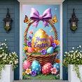 thumbnail image 4 of Bunny Theme Easter Banner Colorful Bows Bunny Backdrop Polka Dot Pattern Cute Design Happy Easter Background for Easter Party Spring Celebration Photo Backdrop, 4 of 8