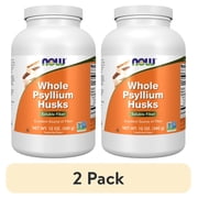 (2 pack) NOW Supplements, Whole Psyllium Husks, Non-GMO Project Verified, Soluble Fiber, 12-Ounce