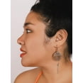 thumbnail image 5 of Bohemian Ethnic Sculpted Rustic Circle Dangle Drop Earrings, Vintage Boho Chic Jewelry Gift for Women, 5 of 7