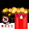 thumbnail image 3 of Juego de 3 velas LED Lamp JUNPEI de cera auténtica roja con control remoto de 10 botones, 3 of 6