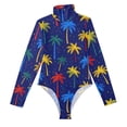 thumbnail image 3 of joogoo Cartoon Palm Trees Women's Mock Turtle Neck Long Sleeve Bodysuit M, 3 of 8