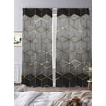 thumbnail image 3 of Ombre Gray Geometric Sheer Curtains 108 Inch Length 2 Panels Set Window Treatments, Modern Abstract Art Rod Pocket Semi Curtains for Living Room/Bedroom/Kitchen Décor, 104"W x 108"L, 3 of 7
