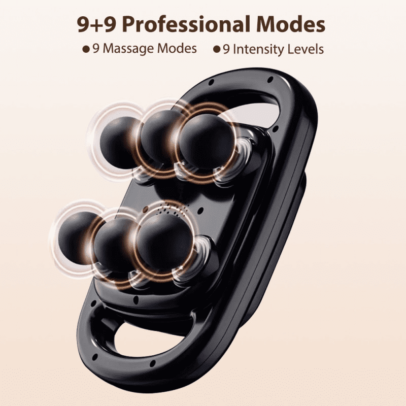 6 Head Massage Gun, Electric Massage Tools, Deep Percussion Massager with 9 Modes & 9 Speed for Neck, Back, Shoulders, Legs Relief & Relax, 40KG Thrust, 10-Min Auto Timer