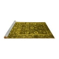 thumbnail image 2 of Ahgly Company Machine Washable Indoor Round Oriental Yellow Industrial Area Rugs, 5' Round, 2 of 4