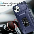 thumbnail image 2 of For iPhone 14 Plus Slim Fit Shockproof Hybrid with Slide Camera Cover & Rotated Ring Kickstand, [Military-Grade] Phone Case For iPhone 14 Plus 6.7",Blue,For iPhone 14 Plus, 2 of 8