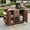 Brown, variant on MEETFAV 60.2"W Modern Outdoor Grill Cart with Wheels, Rolling Patio BBQ Kitchen Island with Stainless Steel Top, Spice Rack & Wine Rack, 2 Drawers, Gray
