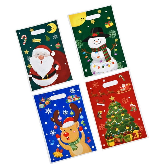 Metallics Finish Christmas Treat Bags Wide Opening Design Children Party Favor Packaging