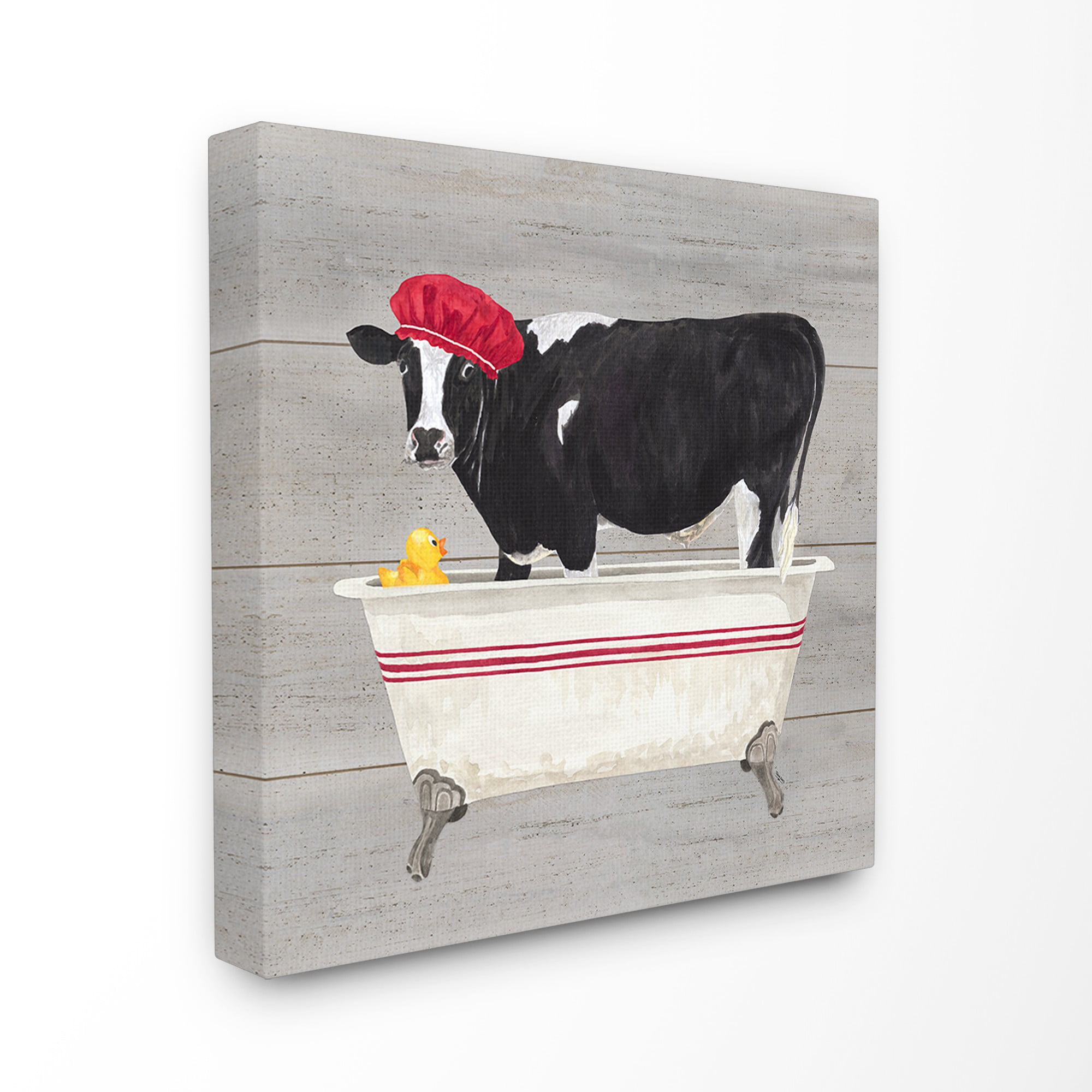Stupell Industries Farmhouse Love Baby Cow with Garland Wreath Photograph Black Framed Wall Art Multi-Color 24 x 30 