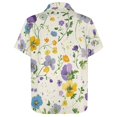 DNAGSB Graceful Pansy Ditsy 375 Mens Casual Shirts, Casual Mens Summer