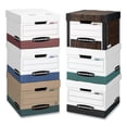 thumbnail image 5 of Bankers Box 12770 12.5 in. x 16.25 in. x 10.25 in. STOR/FILE Medium-Duty 100% Recycled Letter/Legal Storage Boxes - Kraft/Green (12/Carton), 5 of 5