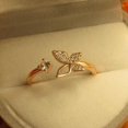 thumbnail image 2 of Sparkle Jewels 14K Yellow Gold Plated Enagagement Butterfly Ring Round Cut Diamond, 2 of 3