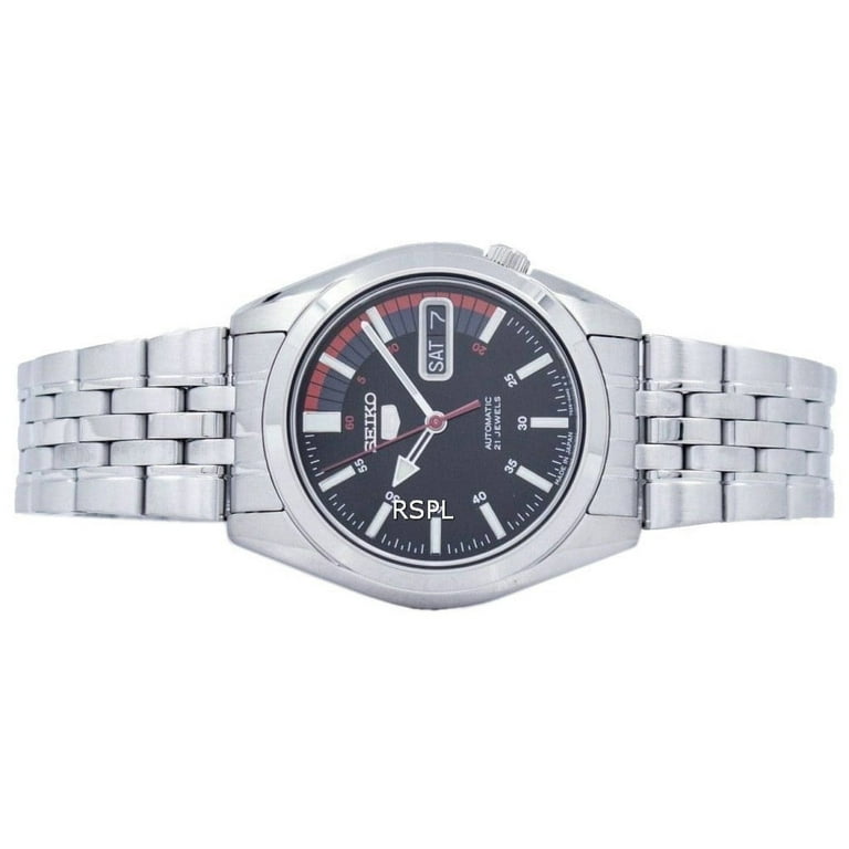 Seiko Men s 5 Automatic SNK375K Black Stainless Steel Automatic Fashion Watch Walmart