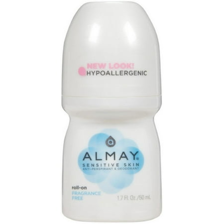 Almay Anti-Perspirant & Deodorant, Sensitive Skin, Roll-On, Fragrance Free 1.7