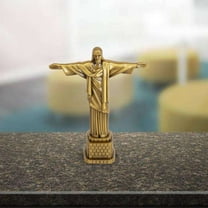 Masteelf 1Set Bronze Golden Jesus Statue Miniature Retro Home Decor Souvenir