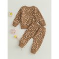 thumbnail image 5 of Baby Girls Fall Outfit 6M 12M 18M 24M 3Y Flower Print Long Sleeve Crew Neck Sweatshirt Sweatpants Fall Clothes, 5 of 10