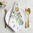 thumbnail image 2 of Spring Daisy Leaves Cloth Napkins, Farmhouse Watercolor Flowers Butterfly Washable and Reusable Dinner Napkins Set of 4, Table Napkin for Kitchen Party Birthday Wedding Hotel Housewarming 20"x20", 2 of 9