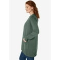 thumbnail image 3 of Woman Within Plus Size Perfect Longer-Length Cotton Cardigan Sweater, 3 of 6