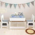thumbnail image 2 of iRerts Kids Table and Chair Set, 3 in 1 Wooden Activity Table for Toddlers Arts, Crafts, Drawing, Reading, Playroom, Toddler Table and Chair Set with Removable Tabletop, Storage Drawers, White, 2 of 9