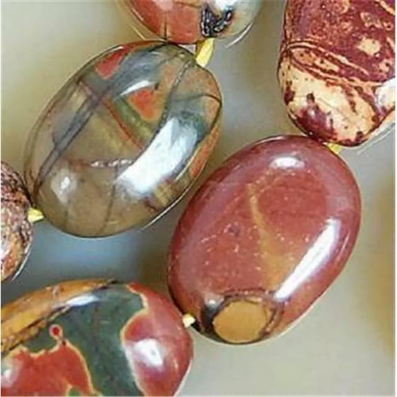 EOEMY 10X14mm Natural Colorful Picasso Flat Oval Beads 15" ##Qf535