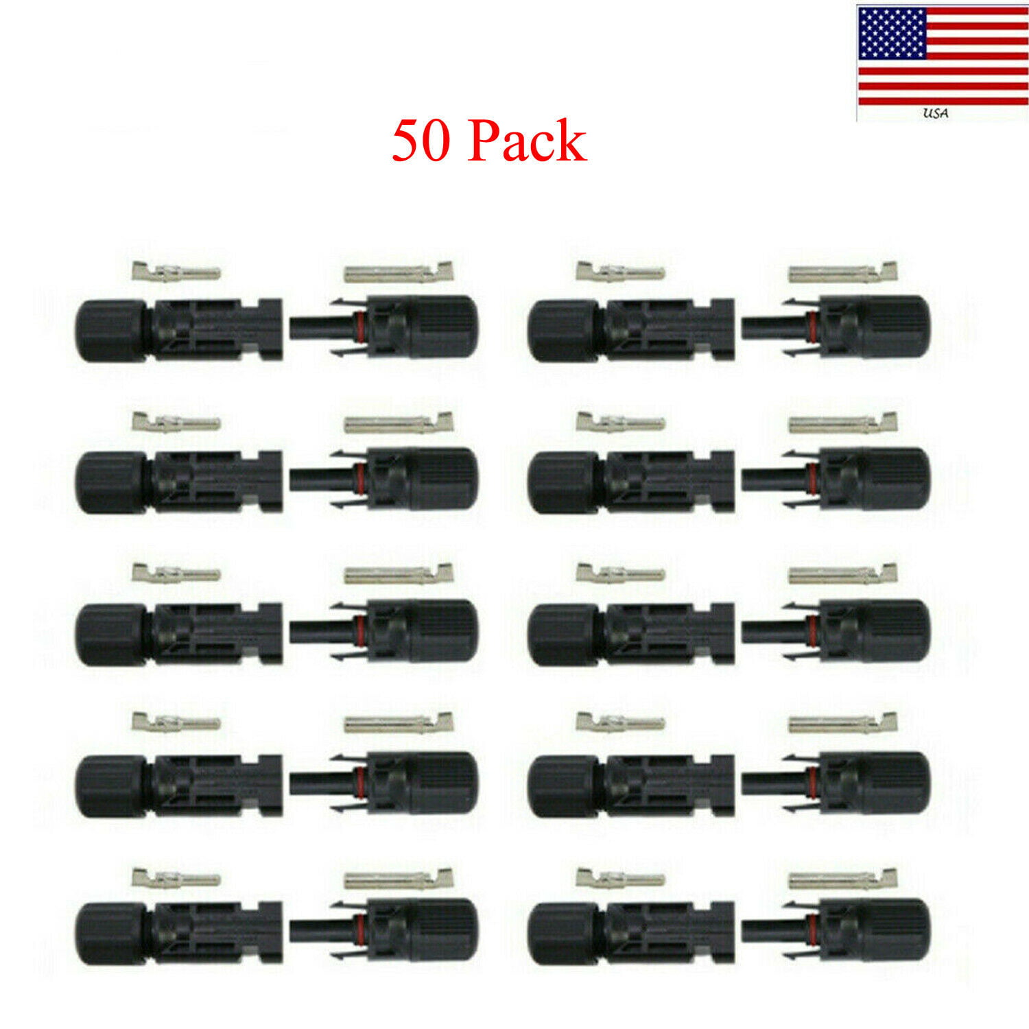 MC4 30A Male Female M/F Wire Cable Connector Set Solar Panel IP67 Adapter JH 