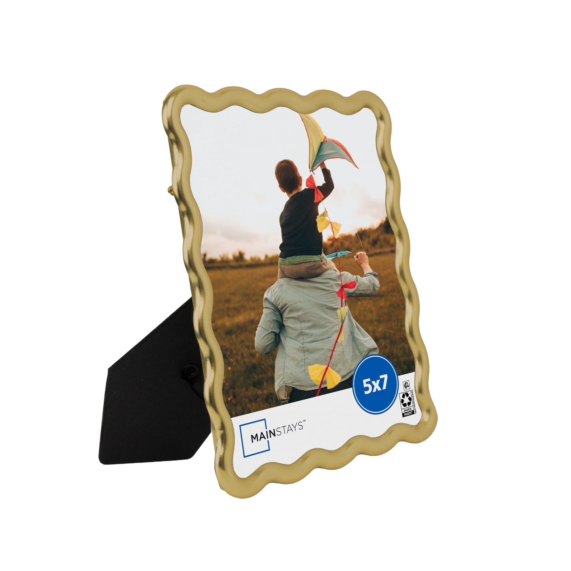 Mainstays 5x7 Picture Frame – Gold Wavy Tabletop Photo Frame