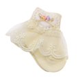 thumbnail image 3 of 2 Pairs Baby Lace Socks Girls' Ruffle Socks Newborn Infants Socks Princess Frilly Socks Lace Cotton Socks for Baby Girls 0-1Y, 3 of 5