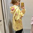 thumbnail image 5 of Sudadera con capucha y cremallera con dibujos animados de Hello Kitty de Sanrioed, sudadera con capucha para niñas, chaqueta Lolita Kawaii, ropa de abrigo holgada estilo Harajuku, ropa para mujer, 5 of 5