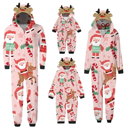

Baqcunre Family Christmas Pajamas Matching Sets Christmas With Deer Head Santa Deer Crutch Candy Parent Child Set (baby s Style) Lounge Set Baby Pajamas Christmas Pajamas Pink M
