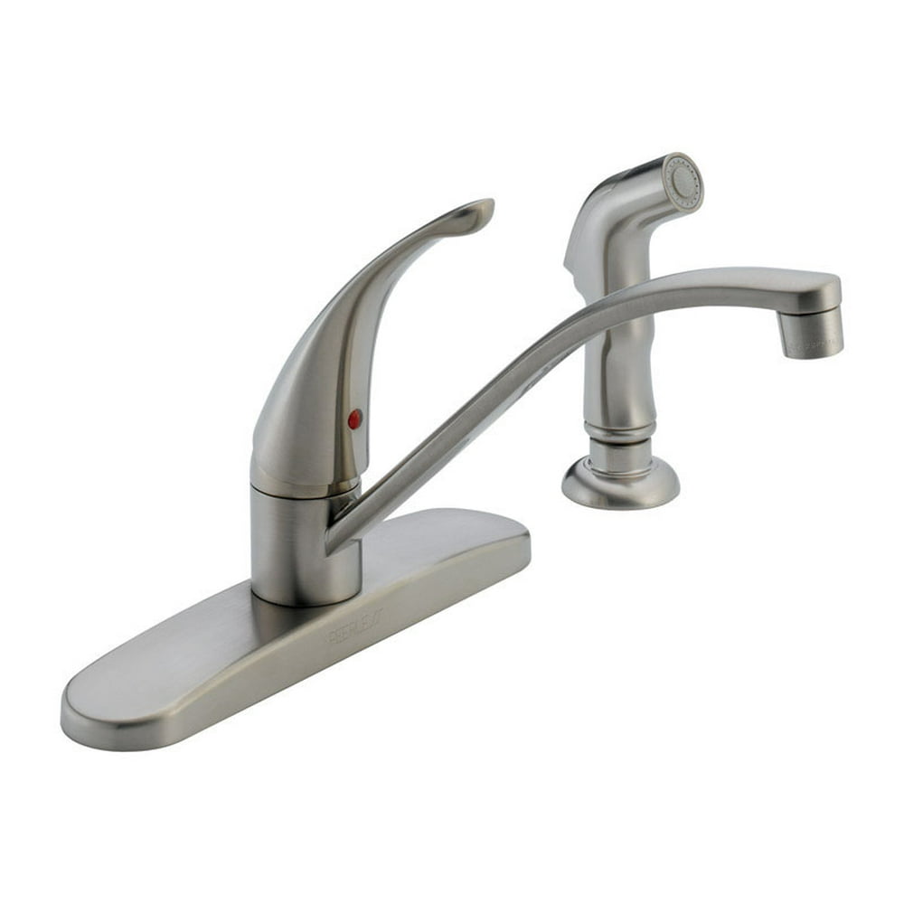 Peerless Single Handle One Handle Stainless Steel Kitchen Faucet Side