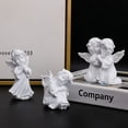 thumbnail image 1 of Escultura de resina con forma de corazón de niña, joyería de ángel de hadas de flores blancas puras, decoración pequeña de escritorio para niña linda, 1 of 5