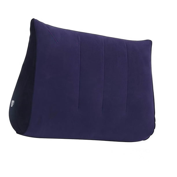 Almohada inflable en forma de cuña, respaldo multiposición, diseño ergonómico, portátil, de PVC. Azul oscuro