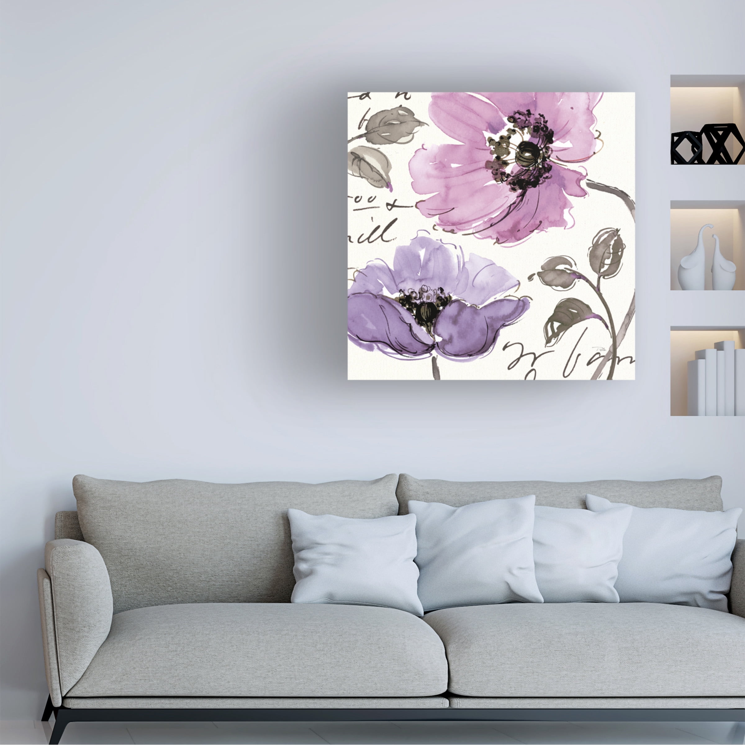 Trademark Fine Art 'Floral Waltz Plum I' Canvas Art by Pela Studio