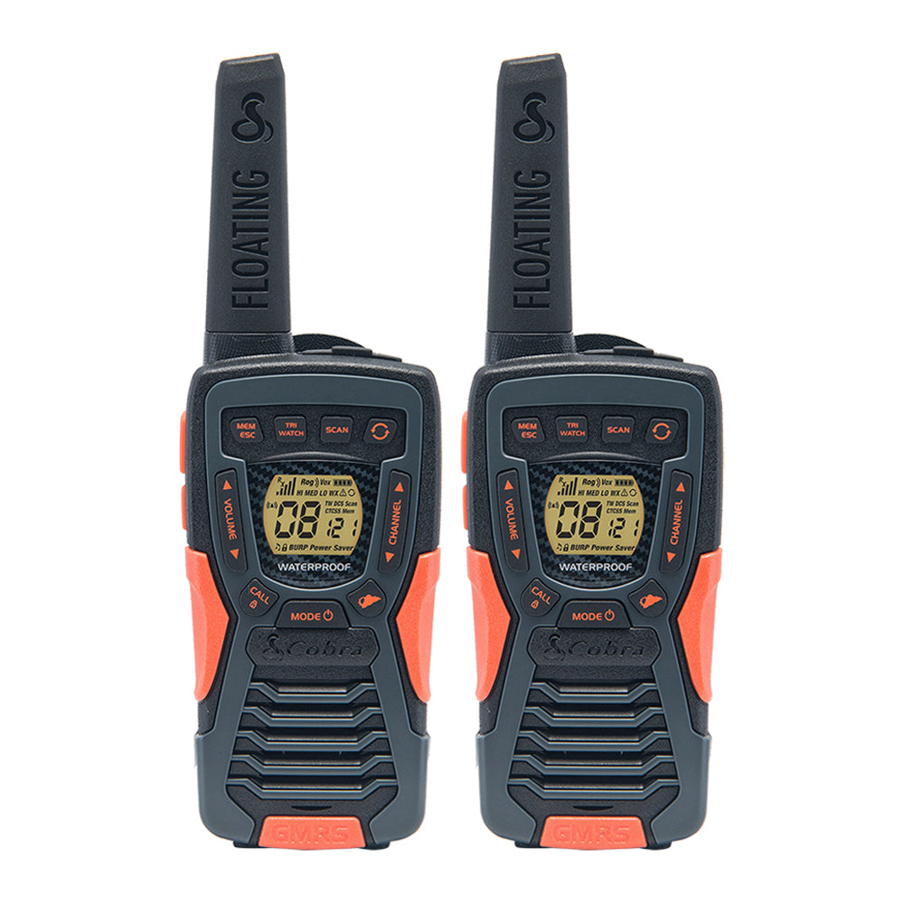 Cobra ACXT1035R FLT CAMO Waterproof Walkie Talkies for Adults Rechargeable,  Floats, 22 Channels, Long Range 37-Mile Two-Way Radio Set (2-Pack) 