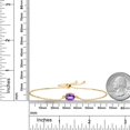 thumbnail image 3 of Gem Stone King 18K Yellow Gold Plated Silver Purple Amethyst Solitaire Bracelet for Women (1.20 Cttw, Oval Checkerboard 8X6MM, Gemstone February Birthstone, Fully Adjustable up to 9 inch), 3 of 3