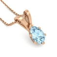 thumbnail image 4 of SuperJeweler 1/2 Carat Pear Shape Aquamarine Necklace in 14K Rose Gold Over Sterling Silver, 18 inches for Women, 4 of 6