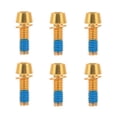 thumbnail image 1 of Shisuyan Vis de Frein à Disque de Vélo Dorées 6 Pcs Fixation Anti-Corrosion, 1 of 8
