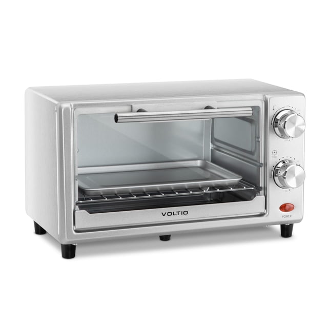 VOLTIO | Horno Tostador Eléctrico 11 Lt – Chico – Tostar, Gratinar – 2 Rebanadas – Temporizador 30 Min – 700W – Acero Inoxidable