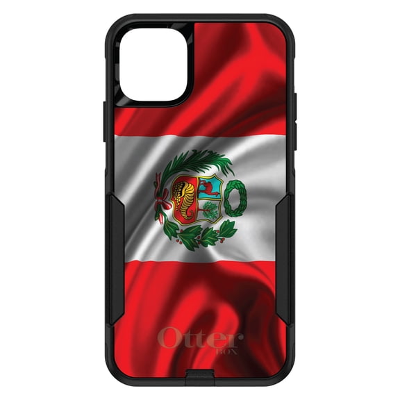 DistinctInk OtterBox Commuter Custom Case for Apple iPhone 15 (6.1" Screen) - Show Your Love of Peru - Wireless Charging Compatible